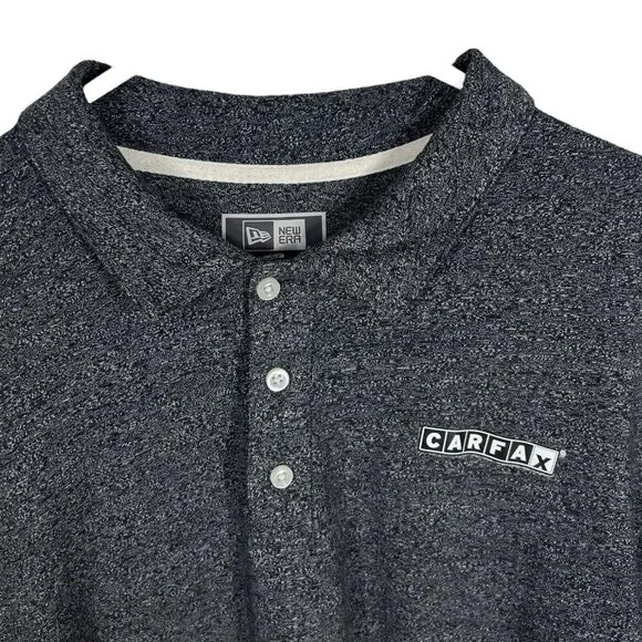 New Era Carfax Work Polo Shirt Men XL Gray Auto Employee Uniform Cars Sales - Picture 4 of 16